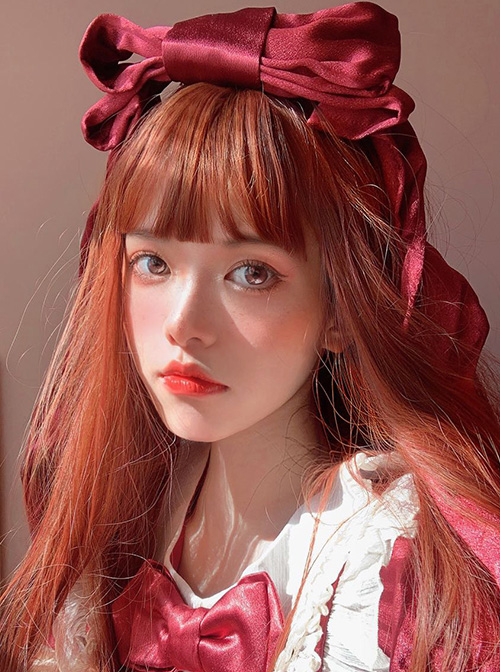 Dark Orange Long Straight Wig Classic Lolita Wigs