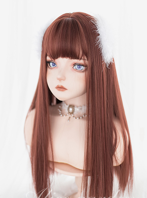 Dark Orange Long Straight Wig Classic Lolita Wigs