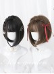 Black Or Brown Bob Haircut Short Straight Wig Sweet Lolita Wigs