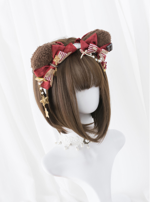 Black Or Brown Bob Haircut Short Straight Wig Sweet Lolita Wigs