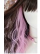Sweet Cool Girl Dark Brown Pink Medium Length Curly Wig Sweet Lolita Wigs