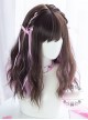 Sweet Cool Girl Dark Brown Pink Medium Length Curly Wig Sweet Lolita Wigs