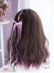 Sweet Cool Girl Dark Brown Pink Medium Length Curly Wig Sweet Lolita Wigs