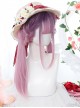 Purple Gradient Natural sideburns Long Straight Wig Sweet Lolita Wigs