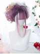 Purple Gradient Natural sideburns Long Straight Wig Sweet Lolita Wigs