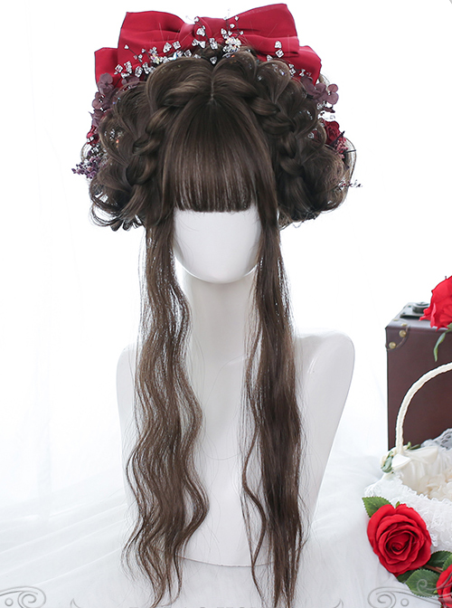 Wheat-ear Curly Long Curly Wig Classic Lolita Brown Wigs