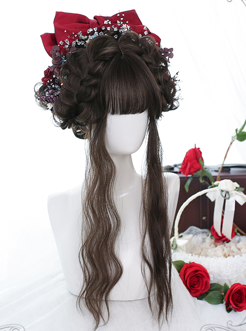 Wheat-ear Curly Long Curly Wig Classic Lolita Brown Wigs