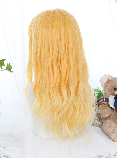 Water Ripple Curly Long Curly Wig Sweet Lolita Olive Golden Gradient Wigs