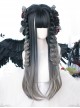 Slightly Curly Classic Lolita Indigo Gray Natural Gradient Long Wigs