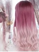 Cranberry Color Gradient Gentle Curly Classic Lolita Long Curly Wigs