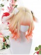 Cute Golden Orange Gradient Sweet Lolita Animal Ears Irregular Slightly Curly Wigs