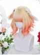 Cute Golden Orange Gradient Sweet Lolita Animal Ears Irregular Slightly Curly Wigs