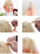 Cute Golden Orange Gradient Sweet Lolita Animal Ears Irregular Slightly Curly Wigs