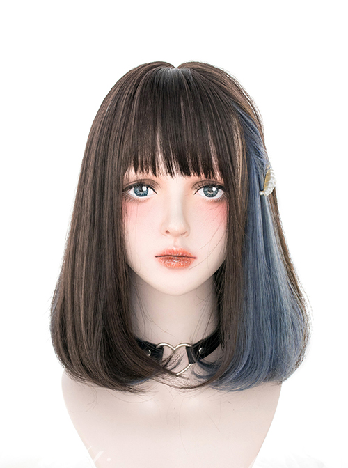 Hidden Highlights Medium Length Straight Wig Daily Lolita Wigs