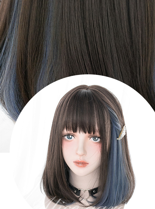 Hidden Highlights Medium Length Straight Wig Daily Lolita Wigs