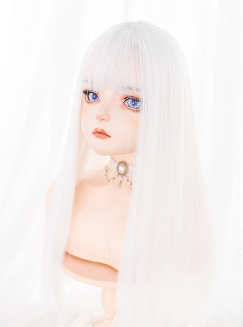 Harajuku White Long Straight Wig Classic Lolita Wigs