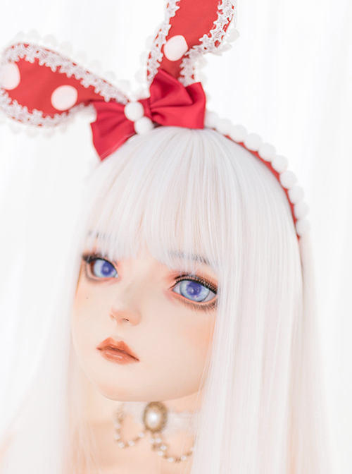 Harajuku White Long Straight Wig Classic Lolita Wigs