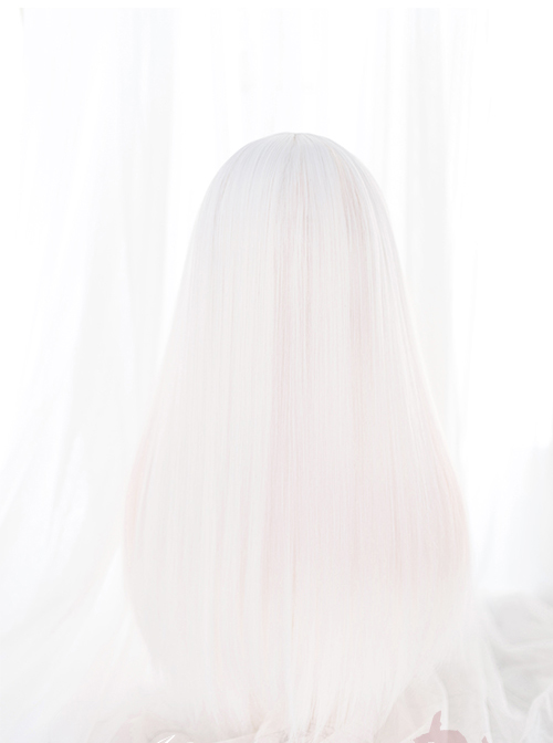 Harajuku White Long Straight Wig Classic Lolita Wigs