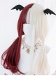 Red And White Color Matching Harajuku Gothic Lolita Long Curly Wigs