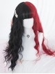 Red And Black Color Matching Harajuku Gothic Lolita Long Curly Wigs