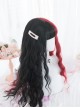 Red And Black Color Matching Harajuku Gothic Lolita Long Curly Wigs