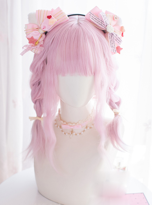 Pink Gradient Medium Length Wig Cute Sweet Lolita Wigs