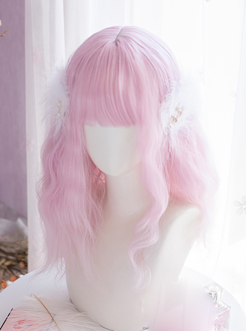 Pink Gradient Medium Length Wig Cute Sweet Lolita Wigs