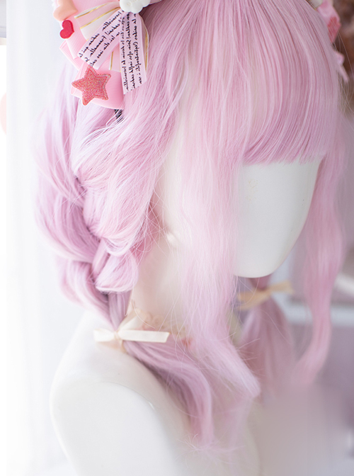 Pink Gradient Medium Length Wig Cute Sweet Lolita Wigs