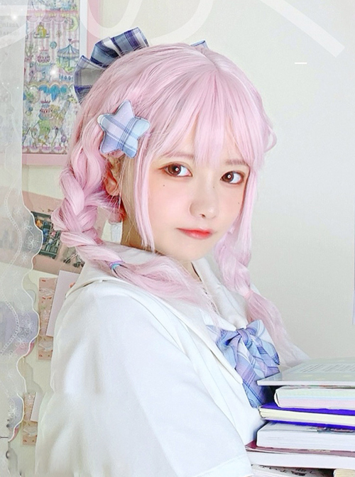 Pink Gradient Medium Length Wig Cute Sweet Lolita Wigs