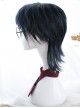 Dark Blue Short Wig Mullet Hairstyle Lolita Male Wigs
