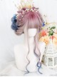 Pink Gradient Blue Long Natural Gentle Curly Wig Classic Lolita Wigs