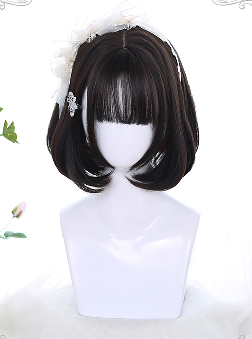 Natural Inward Curly Gradient Wig Classic Lolita Short Wigs