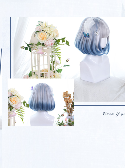 Natural Inward Curly Gradient Wig Classic Lolita Short Wigs