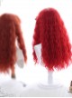 Fluffy Sheep Curly Long Wig Gothic Lolita Red Wigs