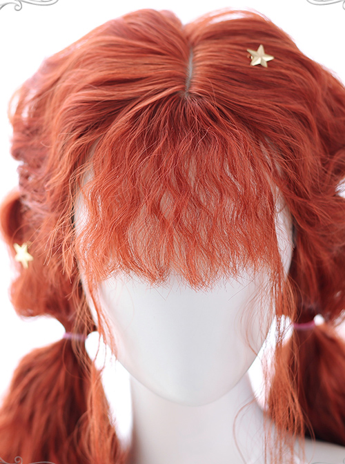 Fluffy Sheep Curly Long Wig Gothic Lolita Orange Wigs