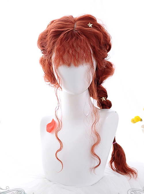 Fluffy Sheep Curly Long Wig Gothic Lolita Orange Wigs