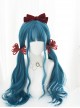 Harajuku Dark Blue Gradient Dark Peacock Green Classic Lolita Long Curly Wigs