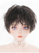 Black Fluffy Cute Boy Lolita Male Short Curly Wigs