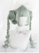 Light Green Short Wig With Long Braid Clips Classic Lolita Wigs