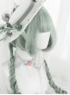 Light Green Short Wig With Long Braid Clips Classic Lolita Wigs