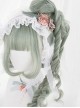 Light Green Short Wig With Long Braid Clips Classic Lolita Wigs