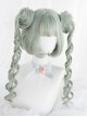 Light Green Short Wig With Long Braid Clips Classic Lolita Wigs