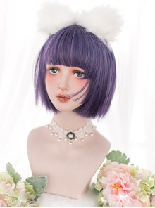 Harajuku Purple Classic Lolita Short Straight Wigs