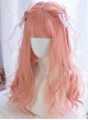 Coral Peach Pink Long Curly Wig Sweet Lolita Wigs