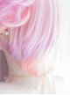 Detachable Double Flower Roll Pink Short Wig Sweet Lolita Wigs