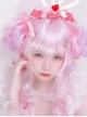 Detachable Double Flower Roll Pink Short Wig Sweet Lolita Wigs