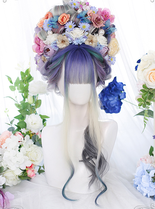 Dreamy Purple Natural Gradient Classic Lolita Long Curly Wigs