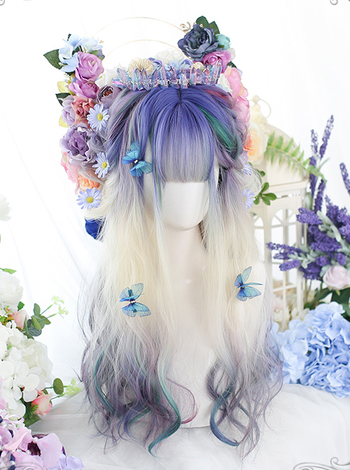 Dreamy Purple Natural Gradient Classic Lolita Long Curly Wigs