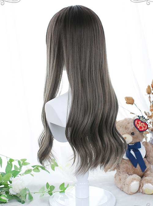 Elegant Dark Gray Long Curly Wig Classic Lolita Wigs