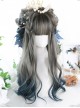 Gray Blue Gradient Long Curly Wig Classic Lolita Wigs